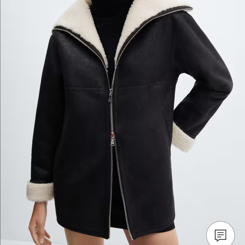 MANGO Shearling Lined Coat NWT